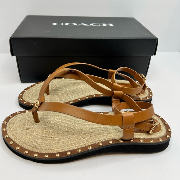 COACH SANDALS, “GRACEY LEATHER “PENNY” COLOR, WOMENS SIZE 7.5-B, EUR 38-B - Picture 5 of 16